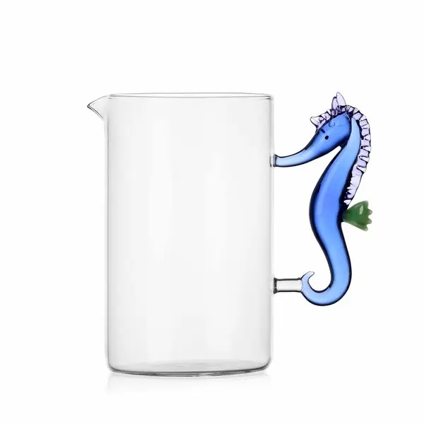 MARINE GARDEN jug seahorse blue