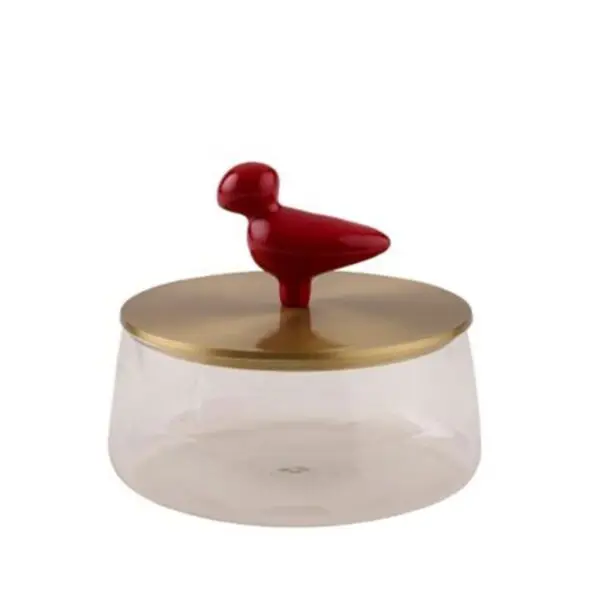  Red Bird Candy Jar 13cm Base