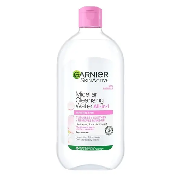 
Garnier Micellar Water Facial Cleanser and Makeup Remover Pink for Sensitive Skin