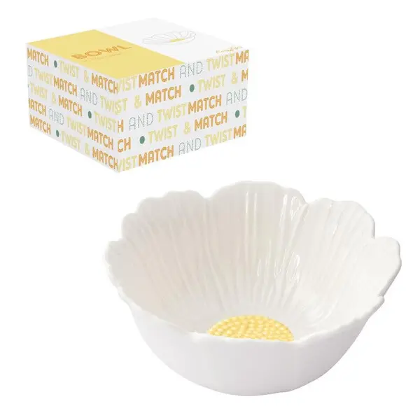 Porcelain bowl Ø 12 cm in c.b. TWIST & MATCH YELLOW