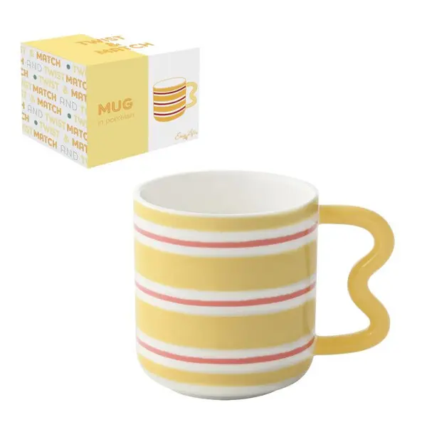 Porcelain mug 350 ml in c.b. TWIST & MATCH YELLOW