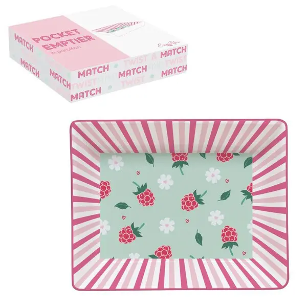 Porcelain pocket emptier14x11 cm in color box TWIST & MATCH AQUAMARINE-PINK