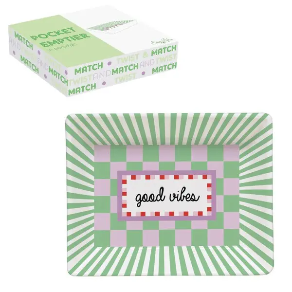 Porcelain pocket emptier14x11 cm in color box TWIST & MATCH GREEN