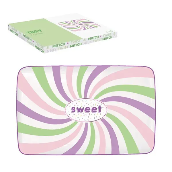 Porcelain tray 22x14 cm in color box TWIST & MATCH GREEN