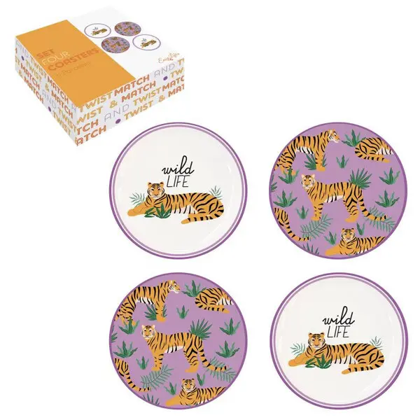 Set 4 porcelain pocket emptier in c.b. TWIST & MATCH ORANGE