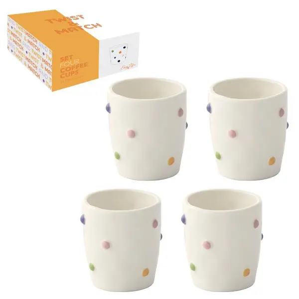 Set 4 porcelain coffee cups 100 ml in color box TWIST & MATCH ORANGE