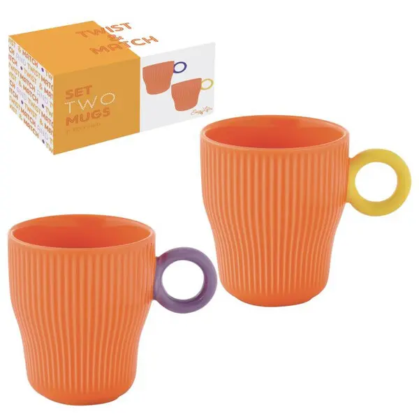 Set 2 porcelain mug 300 ml in c.b. TWIST & MATCH ORANGE
