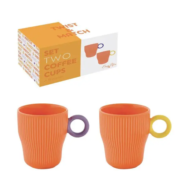 Set 2 porc.coffee cups 90 ml in c.b. TWIST & MATCH ORANGE