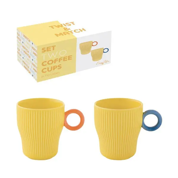 Set 2 porc.coffee cups 90 ml in c.b. TWIST & MATCH YELLOW