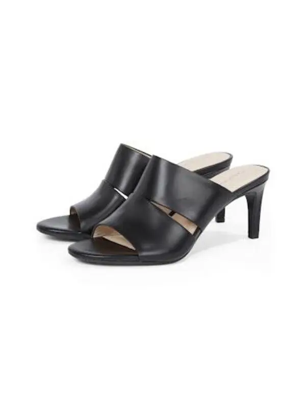 Leather Heeled Mules - 7 Cm
