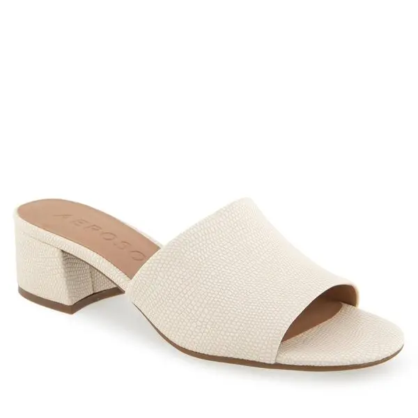 Leather Block Heel Mule