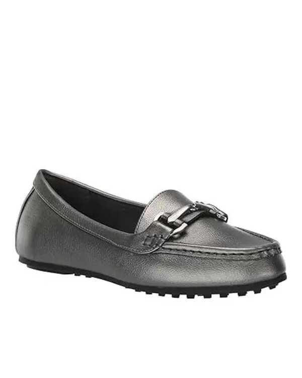 Flat Heel Leather Loafers