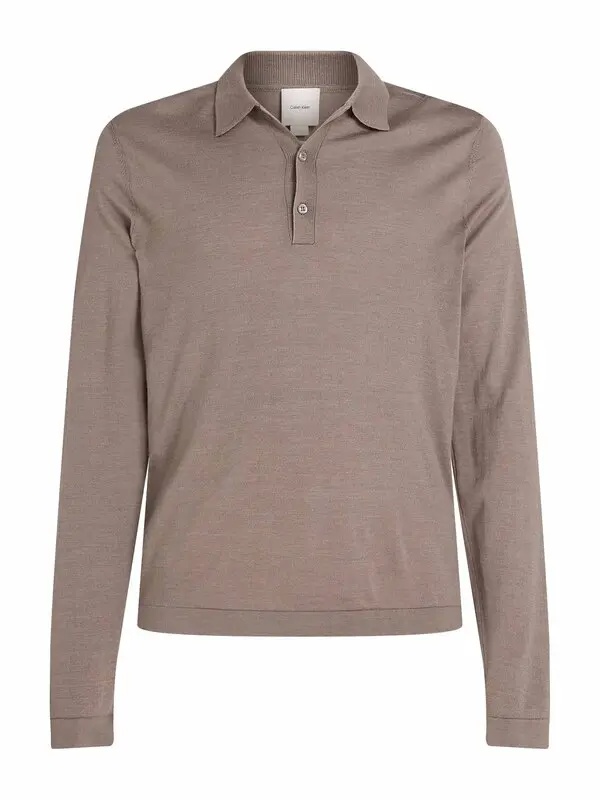Italian Merino Silk Long Sleeve Polo