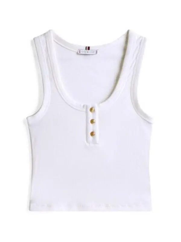 Slim Henley Scoop Neck Tank Top