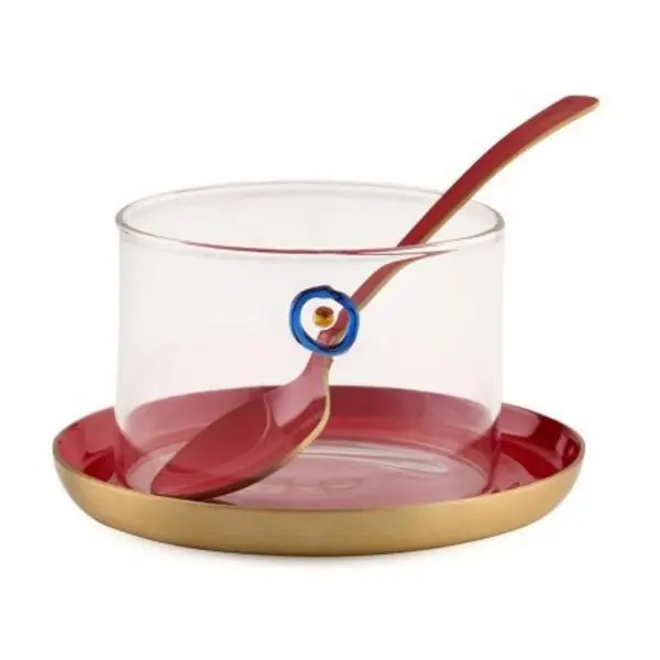 Set of 6 - Meghle Glass with Saucers