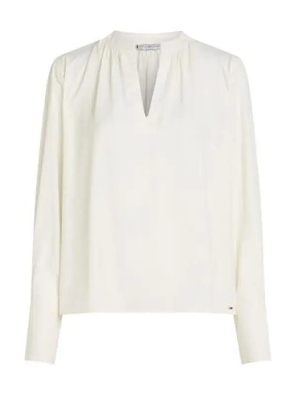 Soft Viscose V-Neck Long Sleeve Blouse