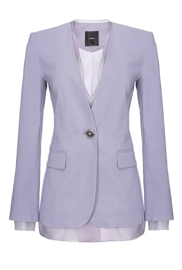 linen and silk organza blazer