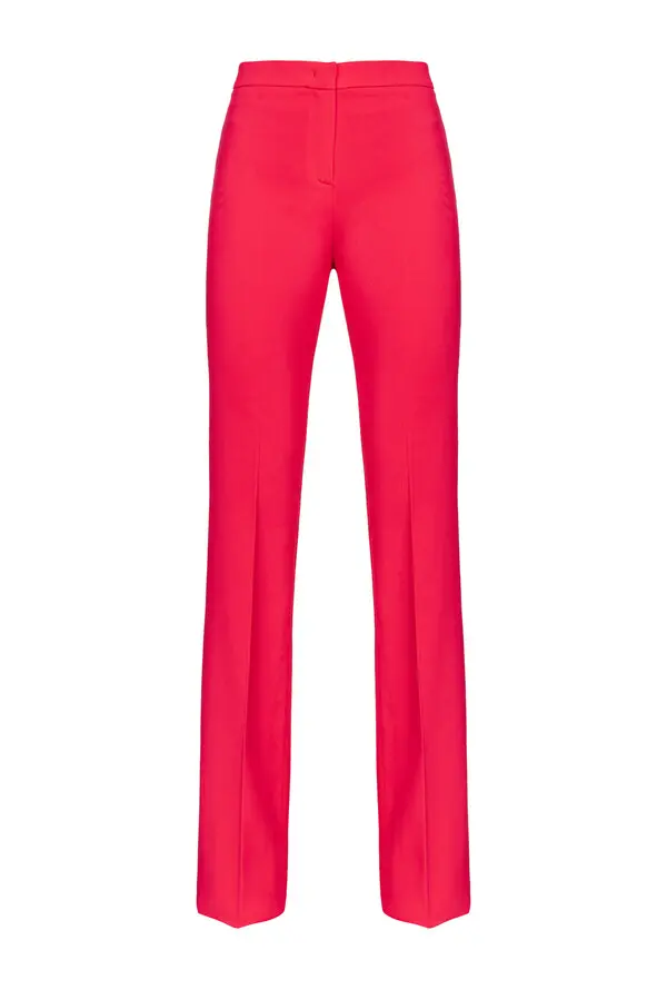 flared trousers in technical cady