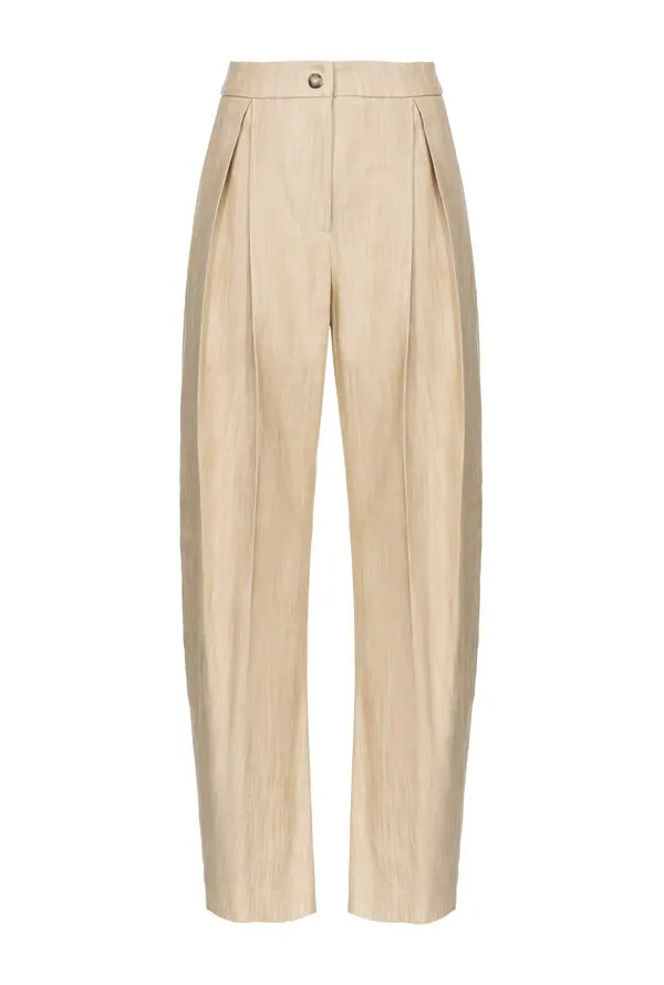 
Wide-leg canvas trousers with creases