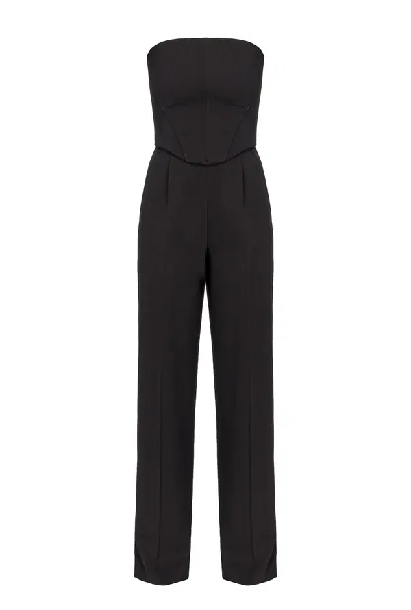bustier jumpsuit with wide-leg trousers