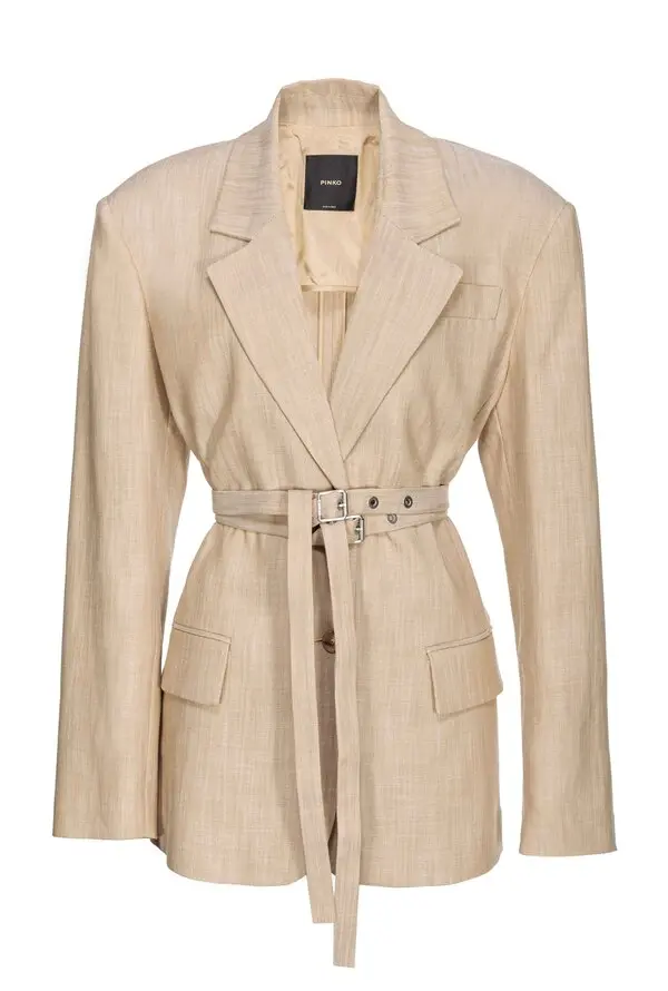 Oversized canvas blazer with texture
