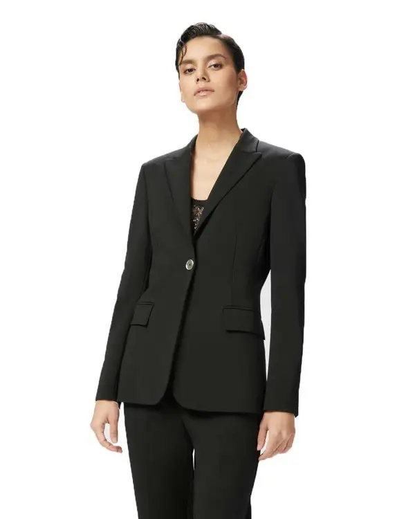 
Single-breasted scuba-effect viscose blazer