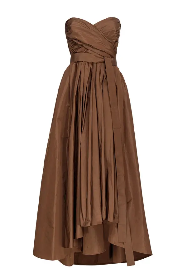 Sleeveless midi dress in taffeta