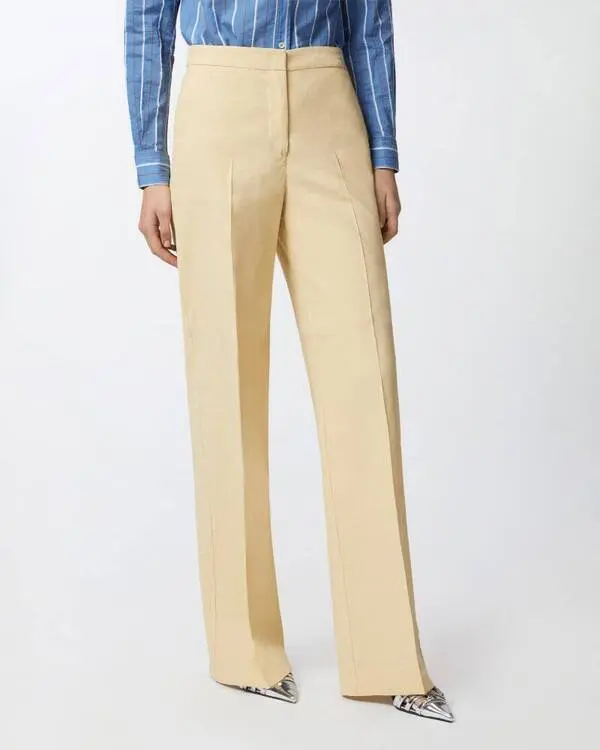 
Stretch linen trousers with crease