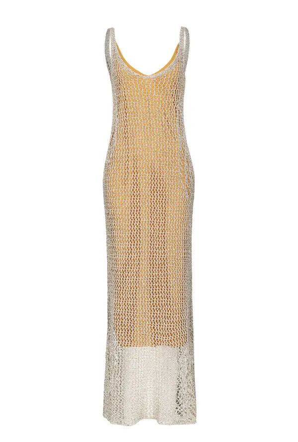 Sequinned mermaid dress with openwork