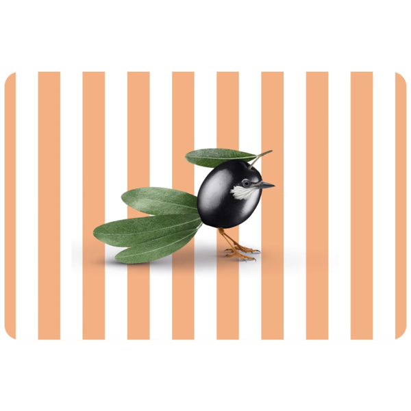 Double-sided PVC placemat. Olive decoration.