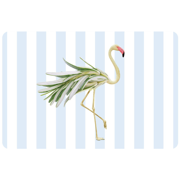 Double-sided PVC placemat. Flamingo decoration.