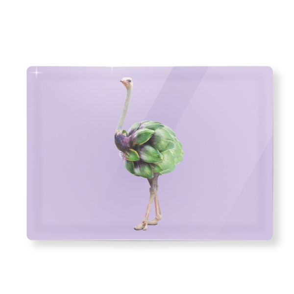 Glass cutting board 20x30cm. Artichoke decoration.