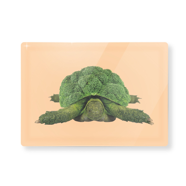 Glass cutting board 20x30cm. Cauliflower decoration.