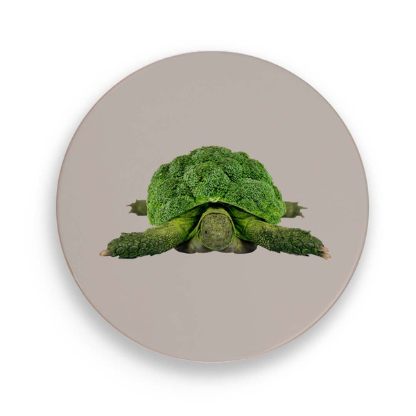 Ceramic trivet 18 cm. Turtle decoration.