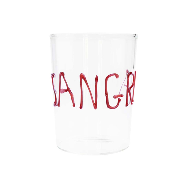 Cocktail glass in boros.glass w/SANGRIA lettering handm.in col.glass.Cap.500ml.