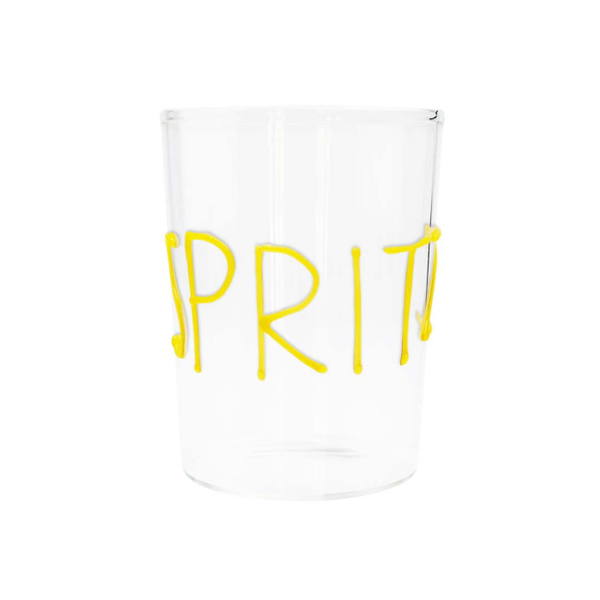 Cocktail glass in boros.glass w/SPRITZ lettering handm.in col.glass.Cap.500ml.