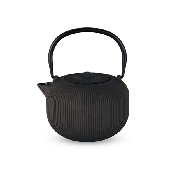 1L cast iron teapot. Black colour. Image