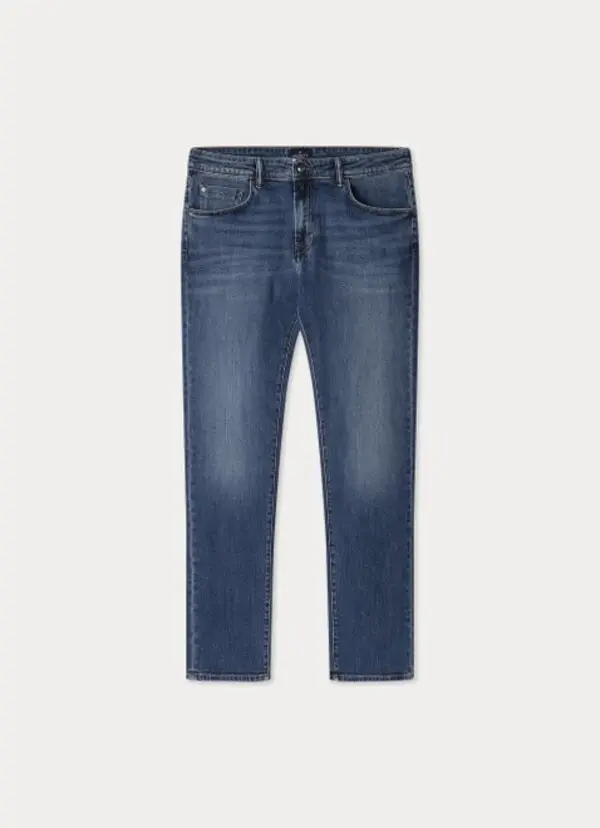 Slim Fit Vintage Wash Denim Jeans