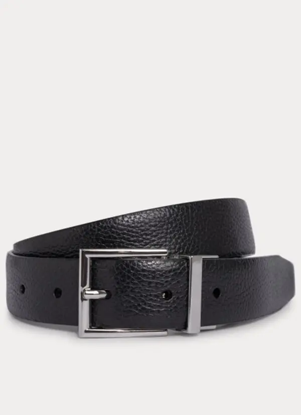 Pebbled Leather Reversible Belt