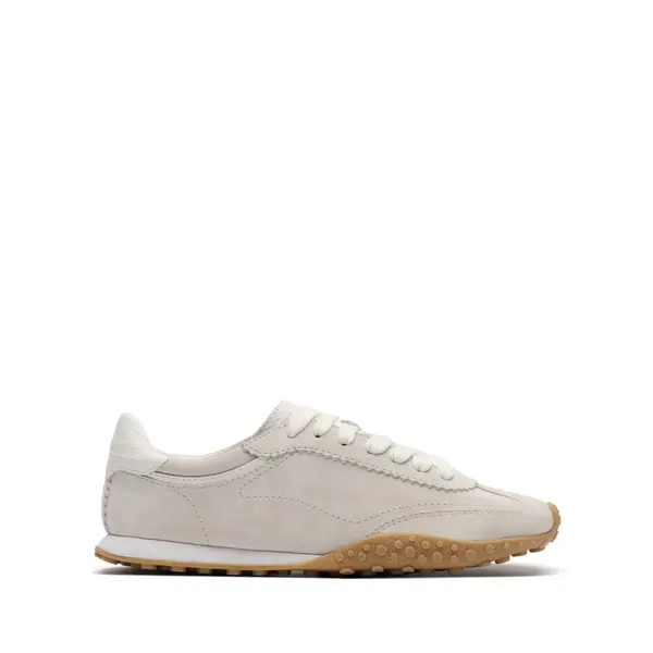 Suede Lace-Up Trainers with Gum Sole