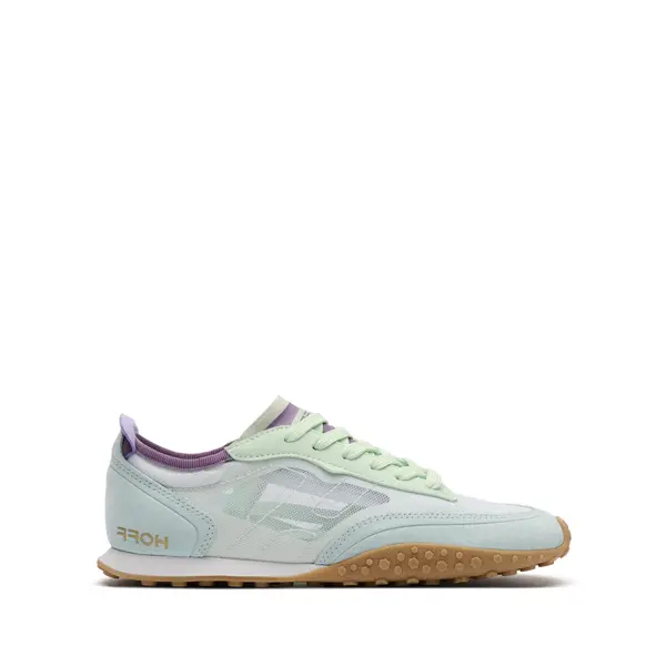 Low-Top Sneakers Featuring a White Sole and Colorful Accents