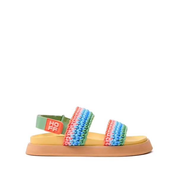 Neon Braided Platform Sandals