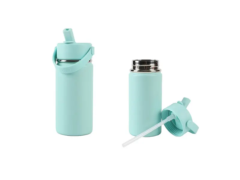 Thermal Bottle 400 ml with handle aqua blue