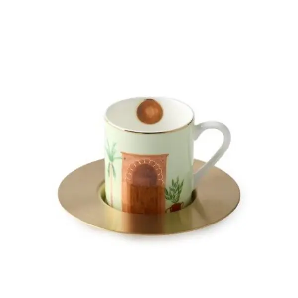 Set of 6 - Sahara Espresso Cups with Saucers