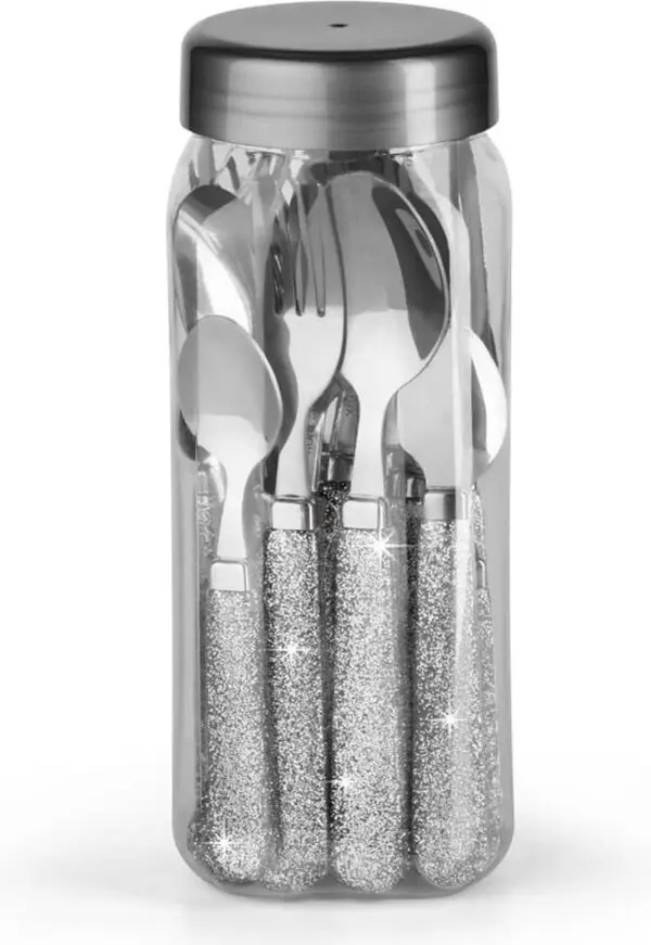 Set of 24 - Glitter Silver