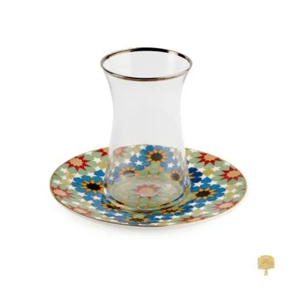 Set of 6 - Heritage Istikana Cups with Saucers & Spoons