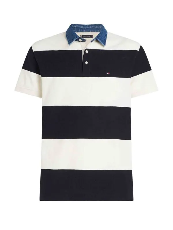  Relaxed Stripe Short Sleeve Rugby Polo