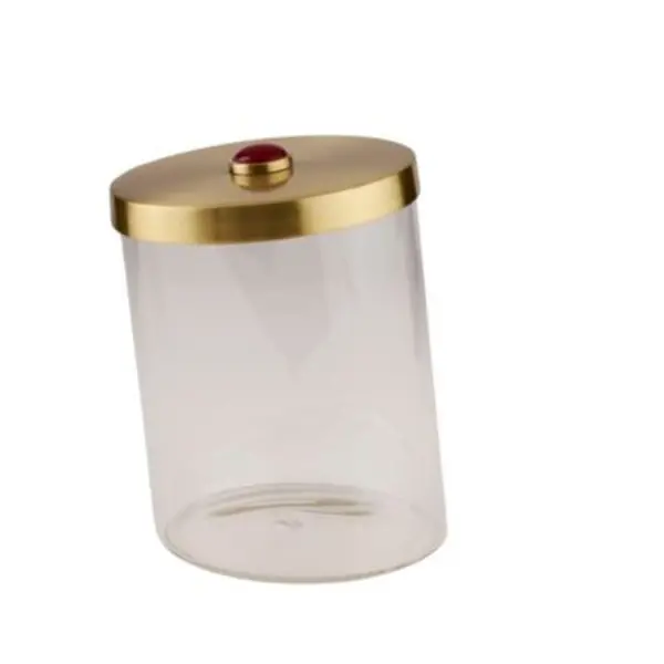  Candy Jar Slanted Brass Lid with Red Bead