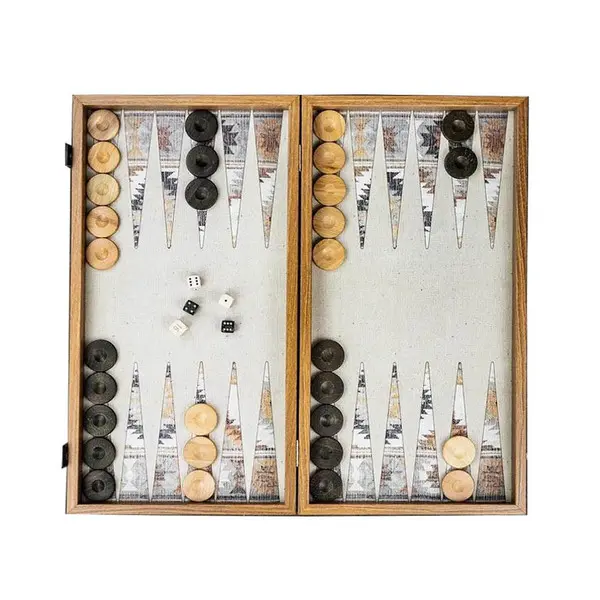 Wooden Backgammon printed-Bohemian Style 48x26cm