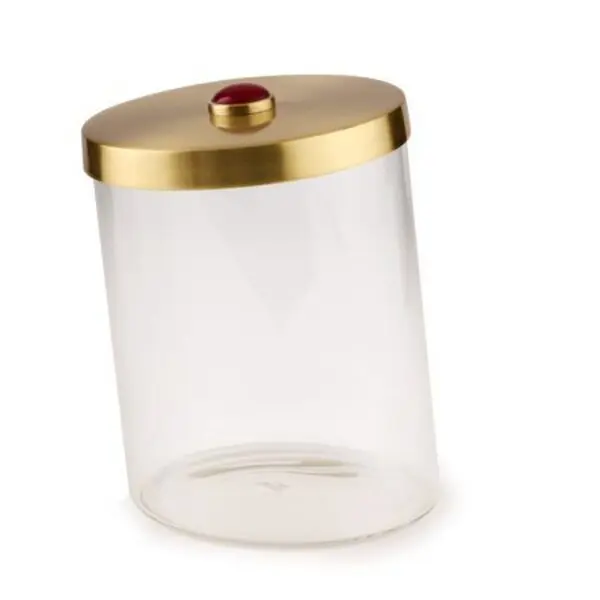  Candy Jar Slanted Brass Lid with Red Bead